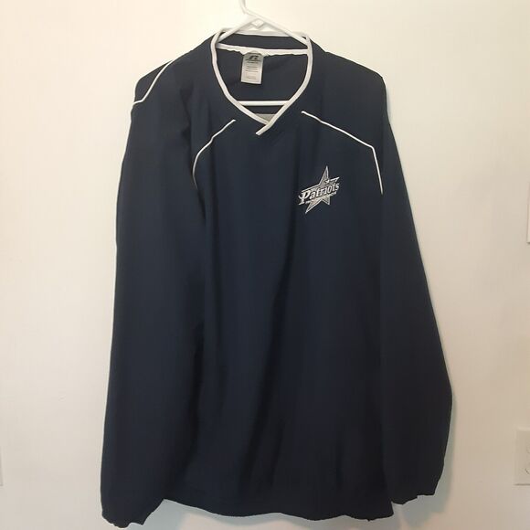 Patriots Providence Grove Russell Adult Mens XL Blue V Neck Windbreaker Jacket - Picture 1 of 9